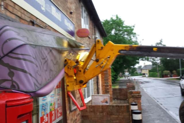 The scene of the ram raid in Sawtry this morning