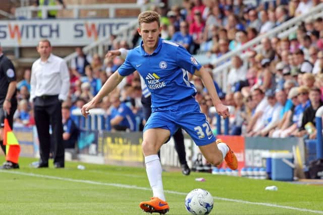 Callum Elder in action for Posh.