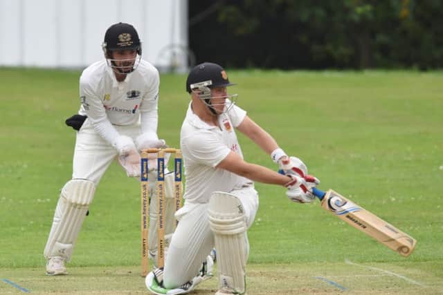 Mark Hodgson batting for Oundle against Peterborough Town. Photo: David Lowndes.