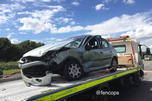 The scene of the crash on the A141 today