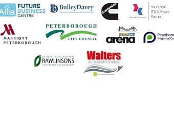 Peterborough Telegraph Business Awards 2016 sponsors and supporters' logos.