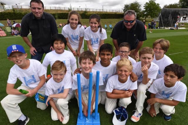 BGL Sport Bash at Stamford School. Pic of some of the youngsters taking part in the sixes comp from Oakham CC EMN-160729-145529009