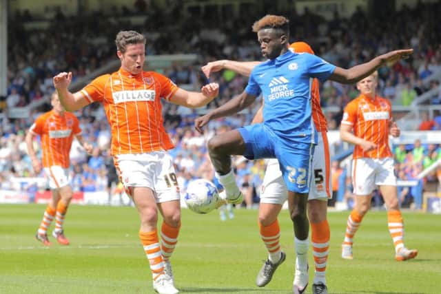 Posh star Leo da Silva Lopes in action against Blackpool. Photo: Joe Dent/theposh.com.