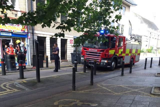 Fire crews in Fitzwilliam Street. Pic: @MrGaryReed