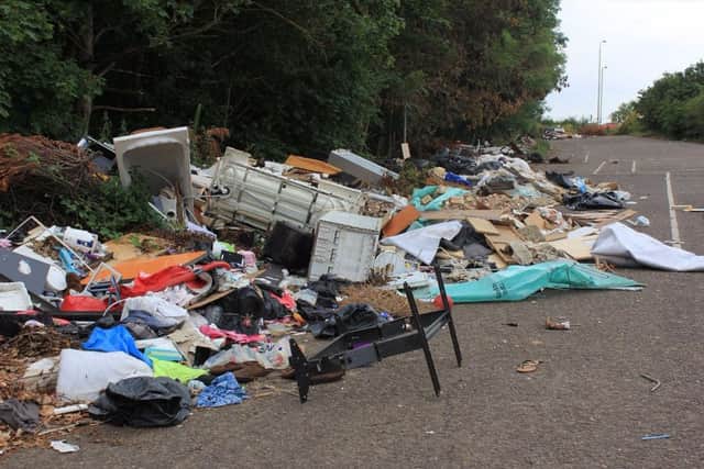 Fly-tipping in Dogsthorpe. Pic: @EyePeterborough