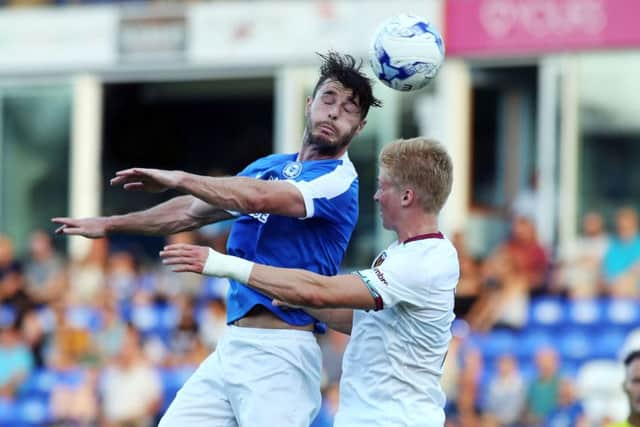 Andrew Hughes in action for Posh in a pre-season friendly against West Ham. Photo: Joe Dent/theposh.com.