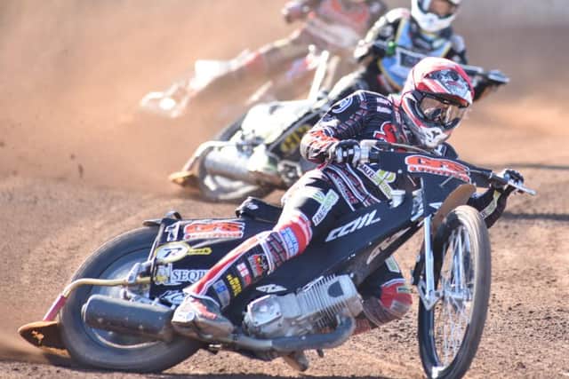 Panthers star Craig Cook leads heat six in the meeting against Edinburgh. Photo: David Lowndes.
