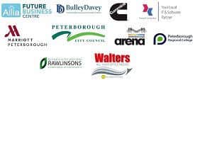 Peterborough Telegraph Business Awards sponsors and supporters' logos.