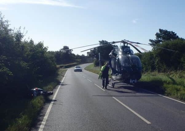 The scene of the collision on the B1090 - Photo: Magpas
