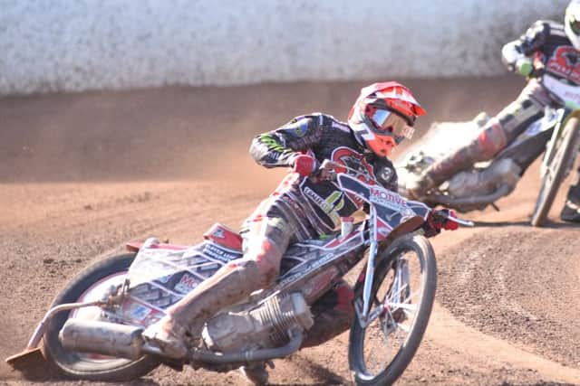 Ulrich Ostergaard in action against Edinburgh Monarchs on Sunday.