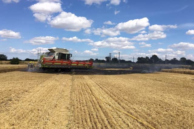 The scene of the combine fire in Marholm - Photo: Cambs Fire