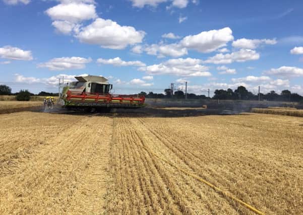 The scene of the combine fire in Marholm - Photo: Cambs Fire