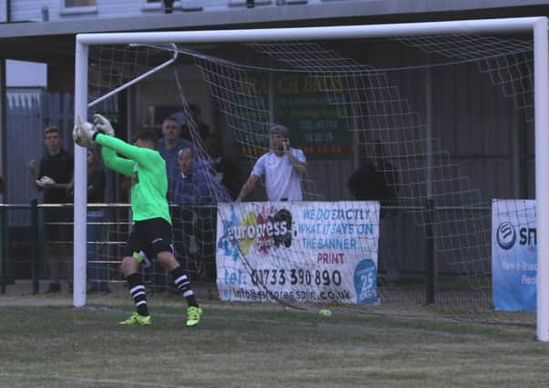 Northern Star keeper Dan George saves a penalty. Picture: Tim Gates
