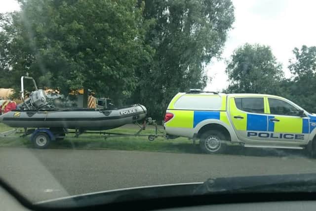 Police at the scene. Pic supplied by reader