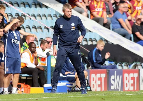 Peterborough United manager Grant McCann during the defeat by Bradford City.