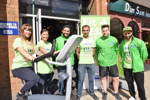 Staff at Fit4less at Cowgate. Jennifer Mortlock, Sarah Howell, Omar Akbar, Jamal Qureshi, Tom Whittle and Ash Sarman EMN-160822-161639009