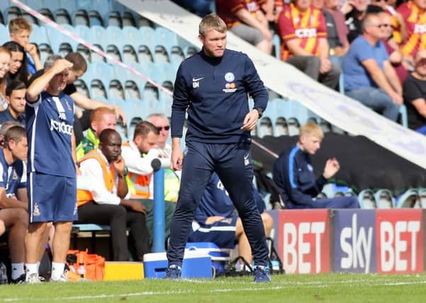 Posh manager Grant McCann during the defeat by Bradford City. Photo: Joe Dent/theposh.com.
