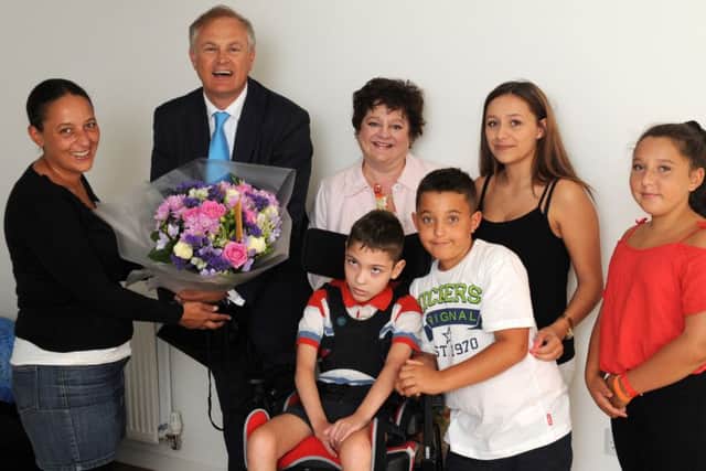 Kelly Samroo and children with Claire Higgins and Stewart Jackson
