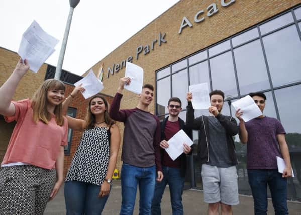 A level results 2015.   A level students from the Nene Park Academy. EMN-150813-133217009