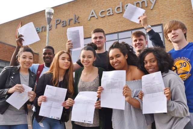 A Level results day 2016. Successful students at Nene Park Academy EMN-160818-112835009