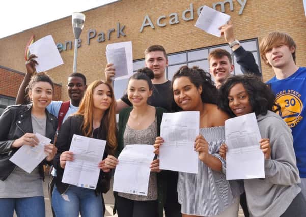 A Level results day 2016. Successful students at Nene Park Academy EMN-160818-112835009