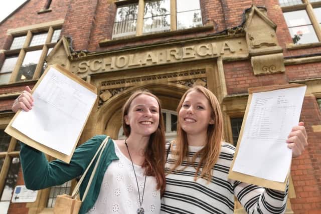 A level results day 2016. The King's School successful student Emily Stand 2A* and 2A off to Jesus, Cambridge with Grace Threlfall 3A* off to study medicine at Leicester EMN-160818-112758009