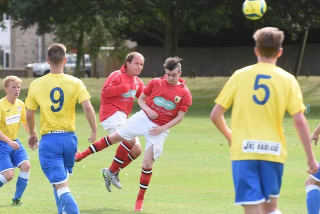 Action from the game between Crowland and Holbeach United Reserves. Holbeach won 5-4.