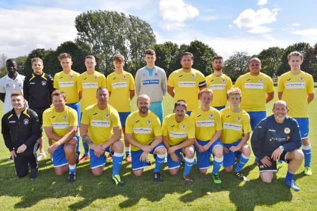 Holbeach United Reserves lost 9-1 to Moulton Harrox. Pictured are Anthony Murphy, Jordan Clow, Scott Powley, Steven Barnes, Dan Worthington, John Smith, Josh Lawrence, Pawel Madrejewik, Joe Millinson, Tom Gosling, Calum Davis, Andy Williams, George Senior, Jack Baker, Jimmy Ward, Davey Shepherd, Dean Elston and Omah Joof.