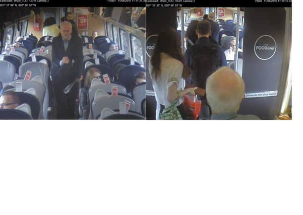 CCTV footage of Mr Corbyn released by Virgin Trains