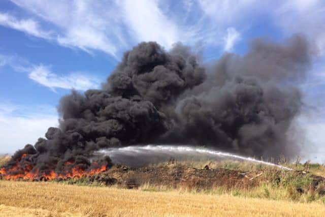 Fire fighters tackling the blaze. Pic: Cambridgeshire Fire and Rescue