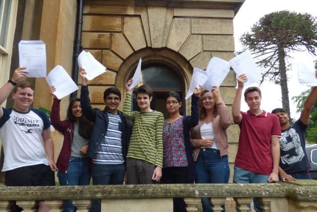 Pupils from The Peterborough School with their GCSE results