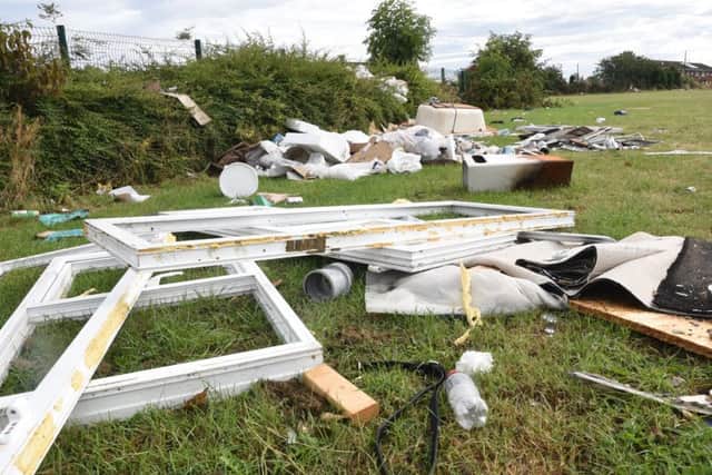 Mess left after travellers left the playing fields near Thurning Ave, Stanground EMN-160824-164734009