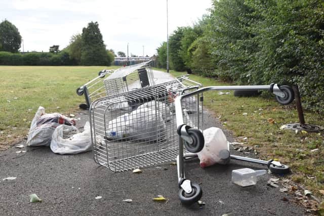 Mess left after travellers left the playing fields near Thurning Ave, Stanground EMN-160824-164722009