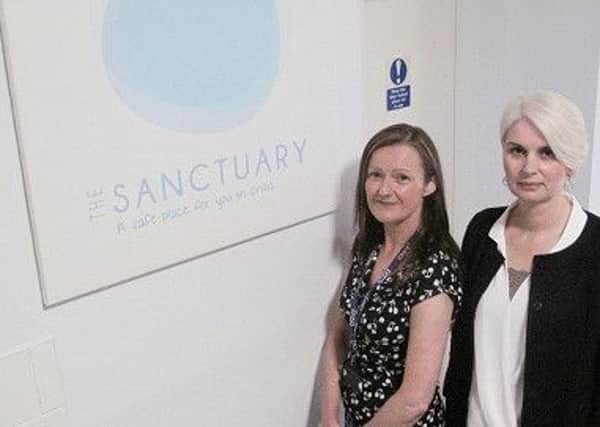 Elaine Young from CPFT and Elaine Mars from Mind in Cambridgeshire at The Sanctuary in Cambridge