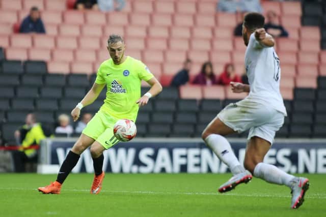 Marcus Maddison created both Posh goals at MK Dons. Photo: Joe Dent/theposh.com.