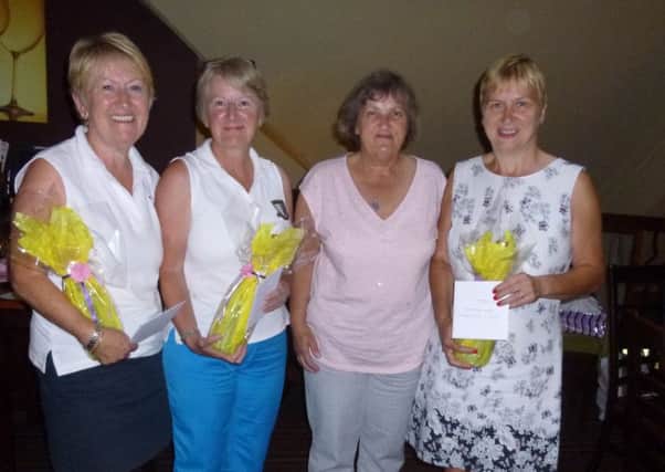 Nene Park Ladies held a Three-Ball  Alliance competition at Orton Meadows last week which raised over Â£300 for the lady captains charity, the Stroke Association. Pictured is the winning team with lady captain Jocelyn Faris. From the left are Barbara Bird, Barbara Newell, Jocelyn Faris and Rebecca Core.