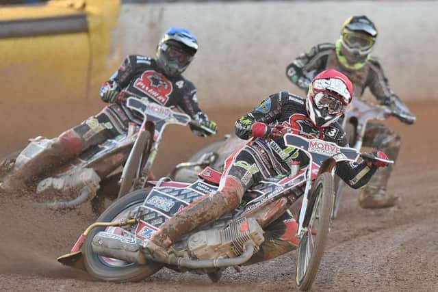 Ulrich Ostergaard leads the way for Panthers in heat five. Picture: David Lowndes