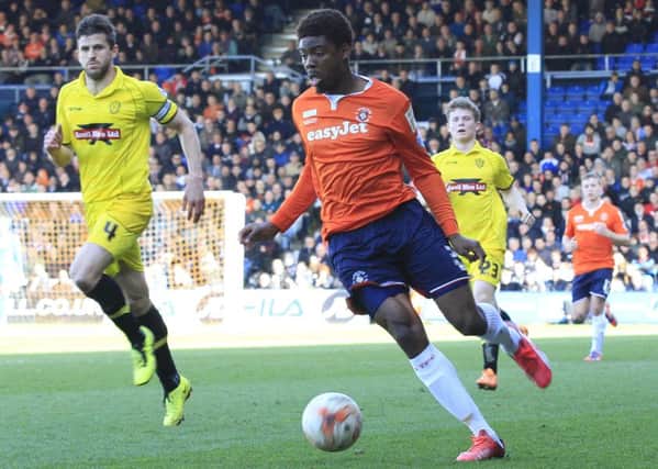 Nathan Oduwa in action for Luton last year.