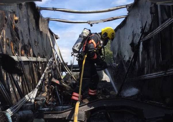 The scene of the lorry fire in Redmoor Lane