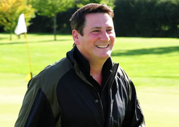 Pop legend Tony Hadley arrives by helicopter for the Tony Hadley Golf Classice golf day at Elton Furze Golf Club, in aid of Action Medical Research PNL-140630-152755001