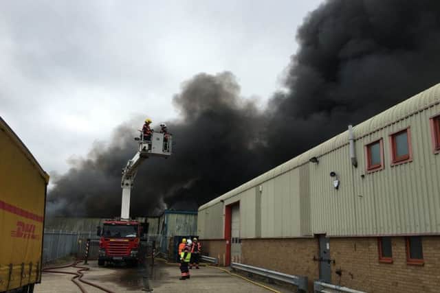 Fire crews tackling the Caxton Road blaze