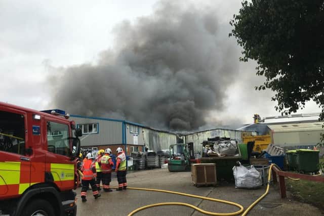 Fire crews tackling the Caxton Road blaze