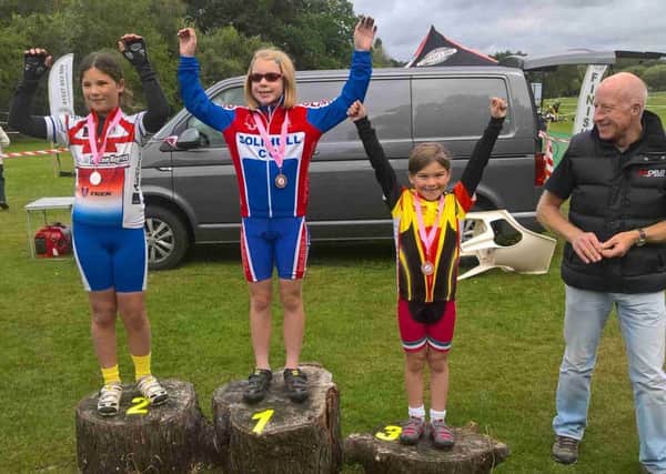 Ruby Issac (right) on the podium at Birmingham.