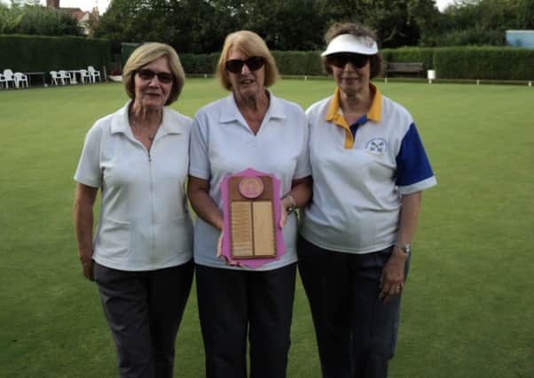Pictured are the host clubs Pat Bussey, Liz Hext and Sheila Craig, winners of the Conservative clubs ladies open triples for the fifth time.