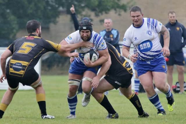 Chris Humphrey drives forward for the Lions against Derby. Picture: Mick Sutterby