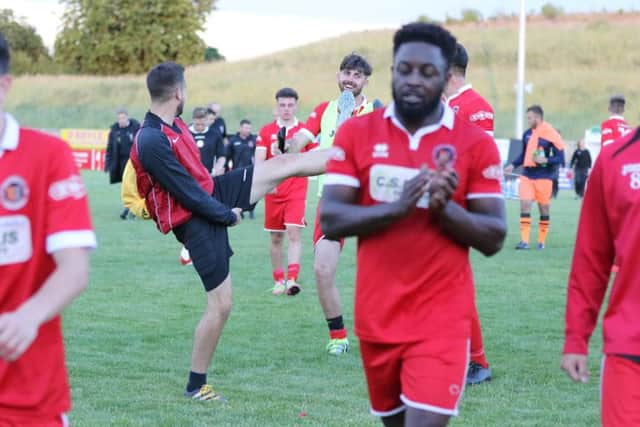 Jordan Smith scored an FA Cup for Stamford AFC against St Neots.