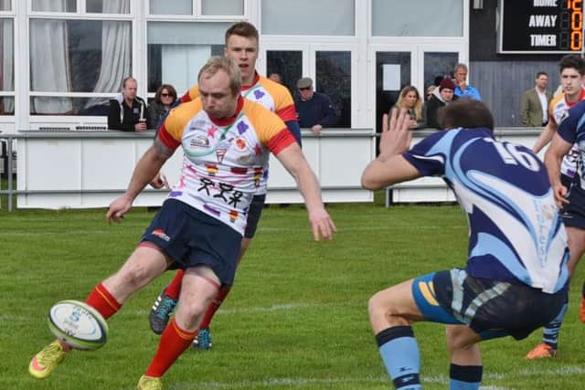 Action from Borough's last game of last season against Leicester Forest which they won 93-7.