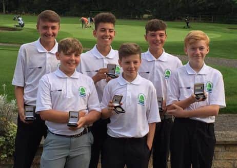 Pictured is the Nene Park junior team pipped by Peterborough Milton in the final of the Cambs Friendly Cup at Elton Furze on Sunday. They are from the left, back, Corey Dann, Lucas Bickers, Daniel Clark, front, Rylan Thomas, Callum Meneely and Tyler Burr.