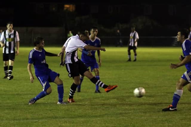 Jake Sansby scores the second Northern Star goal. Picture: Tim Gates