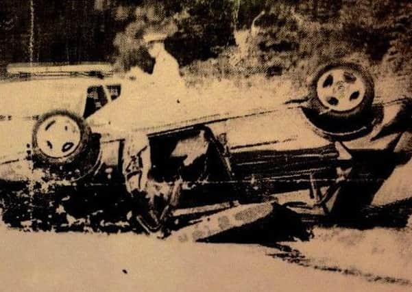 A clipping from the Peterborough Telegraph at the time of the crash showing the scene